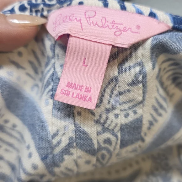 Lilly Pulitzer Blue and White Patterned Dress - Picture 4 of 5